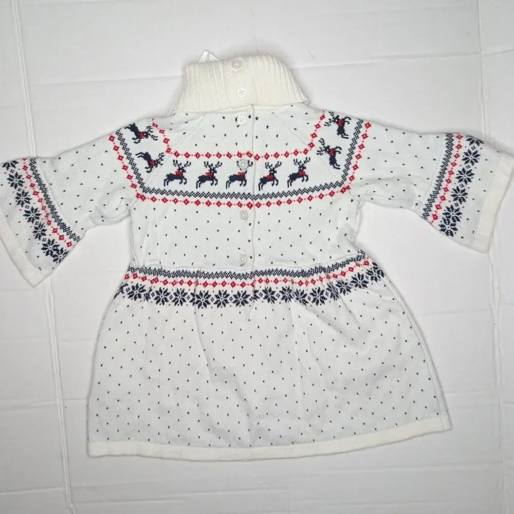 Janie and Jack Fair Isle Holiday Reindeer Sweater Dress - Picture 5 of 9